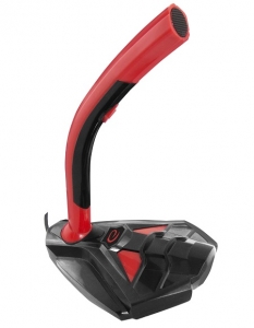 Periferice - Microfon pentru gaming design futurist port jack 3.5 mm material prietenos rosu cu negru, cu fir