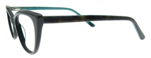 Rame de ochelari, model de dama, design modern, negru cu interior verde, include toc si laveta [1]