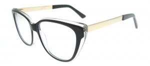 Rame de ochelari, model de dama, design modern, negru cu detaliu auriu, include toc si laveta [1]