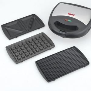 Sandwich maker Girmi 3 in 1 cu placi detasabile, sandwich, gratar, vafe, indicator LED, control automat temperatura [1]