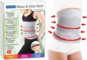 Centura pentru slabit Mass & Slim turmalina, efect in combaterea celulitei si reducerea dimensiunii taliei, elastica, gri, M [2]