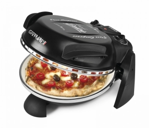 Cuptoare pizza - Cuptor pizza Italia G3Ferrari Delizia negru special cu suprafata de coacere din piatra refractara, termoregulator pana la 390° C si timer - Copie