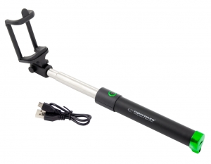 Selfie stick cu Bluetooth integrat si acumulator, pentru iOS sau Android, lungime 18-80cm [0]
