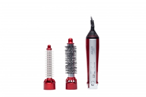 Perie electrica cu 2 capete interschimbabile, 3 setari temperatura, 550W, rosie [6]