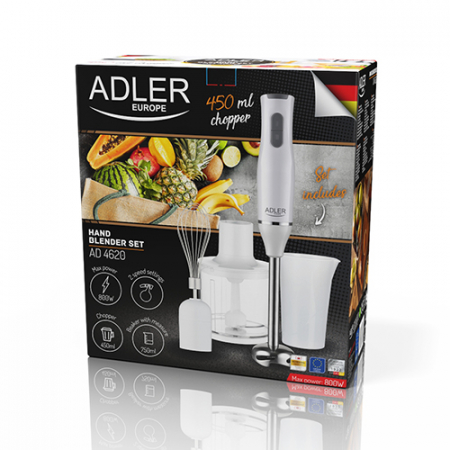 Blender chopper si mixer 3 in 1 din otel inoxidabil cu 2 vase gradate de 450 ml si 750 ml AD4620 [2]
