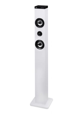 Boxa turn 100cm  din lemn  Trevi Italia 0XT10101   All in One 3 difuzoare frontale cu subwoofer Bluetooth, USB, SD, AUX-IN jack 3.5, AUX-IN 2xRCA, USB Charge alb [0]