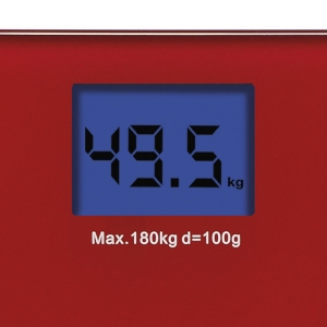 Cantar electronic de persoane Girmi, ecran LCD, sticla securizata, rosu 180 kg max, oprire automata [2]