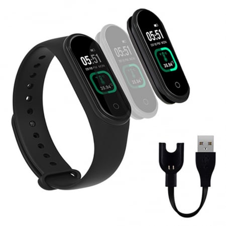 Bratara fitness smartwatch MEM5K Bluetooth, Tensiometru, Pulsoximetru, Ritm Cardiac, Pedometru, Monitorizare Somn, Activitati, Notificari, Negru + bratara de schimb orange [3]