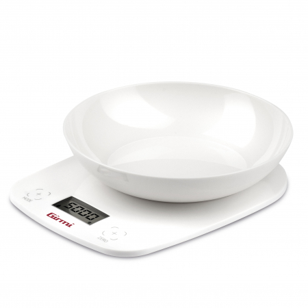 Cantar de bucatarie electronic cu bol Girmi, capacitate max. 5 kg, diviziune 1g, functie tara, oprire automata, alb [1]