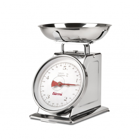Cantar de bucatarie mecanic cu bol mare Girmi, capacitate max. 5 kg, diviziune 20g, functie tare si zero, design retro, inox [3]
