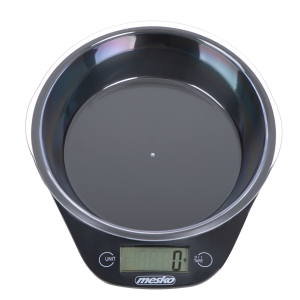 Cantar electronic de bucatarie Mesko ME3164 cu bol de capacitate max. 5 kg, diviziune 1g, functie tara si zero, indica suprasarcina si baterie scazuta, oprire automata [5]