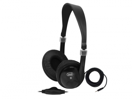 Telefoane mobile & Accesorii - Casti Stereo pentru televizor Cavo pliabile Trevi 0636 cu fir lung de 5m, izolatie fonica perfecta, control volum pe fir jack 3.5 mm conexiune si pentru TV frecventa 20-22000 Hz impedanta 32 Ώ negru