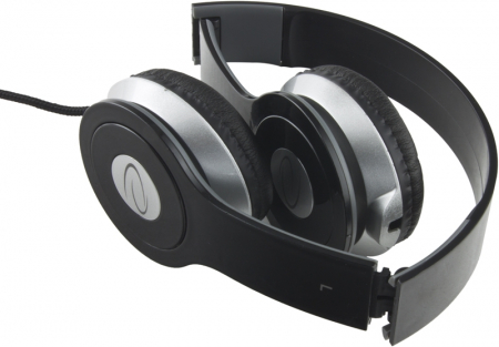 Casti cu microfon - Casti stereo Techno Pliabile fir 3 m compatibile TV reglabile, cu control volum pe fir jack 3.5, perne moi de inalta calitate rezistenta impact culoare negru