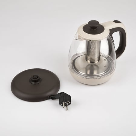 Cana electrica cu filtru ceai inox Girmi BL41, 1l, sticla gradata, iluminare LED, oprire automata, alba [3]