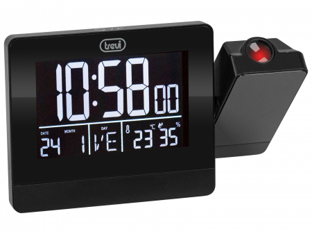 Ceas desteptator cu proiectie pe tavan, afisare hygrometru, termometru, calendar, iesire USB incarcare telefon Trevi Italia 88400 [1]
