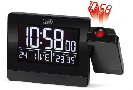 Ceas desteptator cu proiectie pe tavan, afisare hygrometru, termometru, calendar, iesire USB incarcare telefon Trevi Italia 88400 [6]
