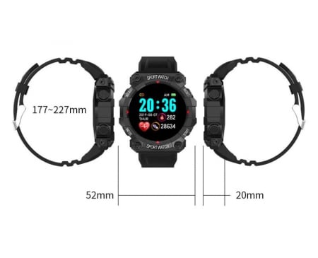 Ceas Smartwatch FD68, 1.3" ecran IPS, design sport, Bluetooth, monitorizare sanatate si activitati sportive Android IOS negru [5]