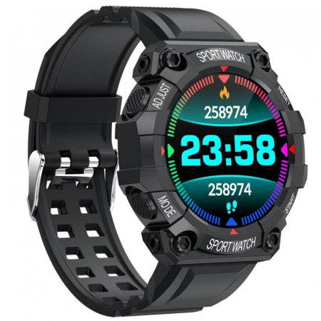Ceas Smartwatch FD68, 1.3" ecran IPS, design sport, Bluetooth, monitorizare sanatate si activitati sportive Android IOS negru [1]