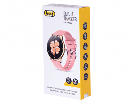 Ceas Smartwatch metal Trevi Italia TF20008 IP67 microfon si speaker functie apel, mesaje, monitor sanatate, sport,retele sociale, sistem vocal,Bluetooth,Android,IOS Roz [5]