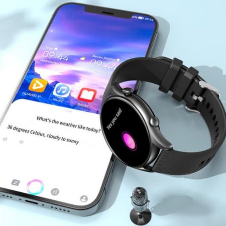 Laminatoare si accesorii - Ceas Smartwatch Trevi Italia TF280S00 carcasa metalica IP67 microfon si speaker functie apel, mesaje, monitorizare sanatate, sport,retele sociale, sistem vocal,Bluetooth, Android,IOS gri platinat