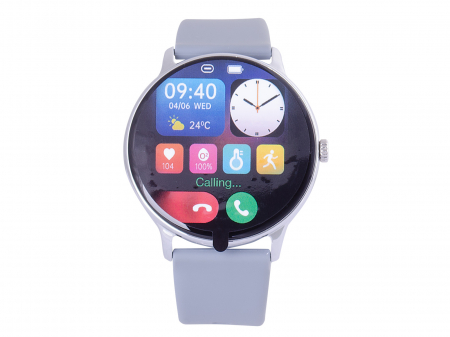 Ceas Smartwatch carcasa metal Trevi Italia TF23006 IP67 microfon si speaker functie apel, mesaje, monitorizare sanatate, sport,retele sociale, sistem vocal,Bluetooth, Android,IOS silver [2]