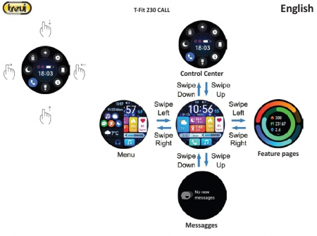 Ceas Smartwatch carcasa metal Trevi Italia TF23006 IP67 microfon si speaker functie apel, mesaje, monitorizare sanatate, sport,retele sociale, sistem vocal,Bluetooth, Android,IOS silver [3]