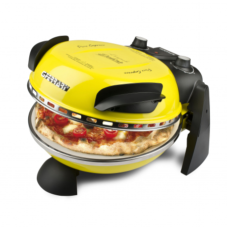 Cuptoare pizza - Cuptor pizza G3Ferrari Delizia Galben special cu suprafata de coacere din piatra refractara, pana la 390° C si timer cu atentionare sonora