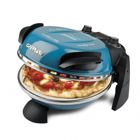 Cuptoare pizza - Cuptor pizza Italia G3Ferrari Delizia albastru special cu suprafata de coacere din piatra refractara, termoregulator pana la 390° C si timer - Copie