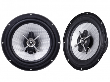 Trepiede - Difuzoare auto 2 x 120W 2 cai super TBass  Trevi 8165 Ø 165 mm sensibilitate 94dB Woofer polipropilena surround din carbon frecventa 54Hz-25KHz