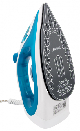 Ingrijire locuinta - Fier de calcat cu talpa ceramica functie antipicurare, anticalcar, explozie de aburi 2200w albastru
