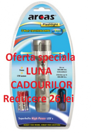 Lanterna ARCAS din metal  CU ZOOM raza pana la 150 mARC 3WZOOMTL , HandLight [2]