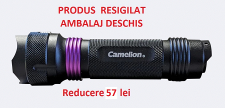 Lanterna metalica rezistenta la socuri si apa  iluminare LED CREE XR-E  T5   Camelion focusare pana la 150m  RESIGILAT [2]