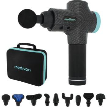 Medivon Gun Active X  aparat masaj profesional terapie musculara cu 20 viteze ajustabile de la bland la profund  6 capete interschimbabile acumulator propriu [2]