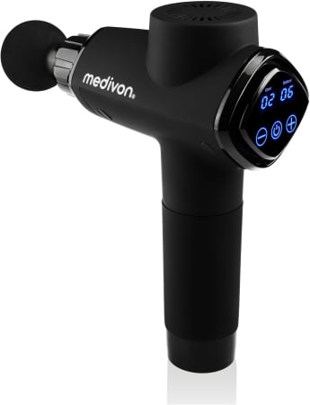 Aparate de masaj - Medivon Gun Active X  aparat masaj profesional terapie musculara cu 20 viteze ajustabile de la bland la profund  6 capete interschimbabile acumulator propriu