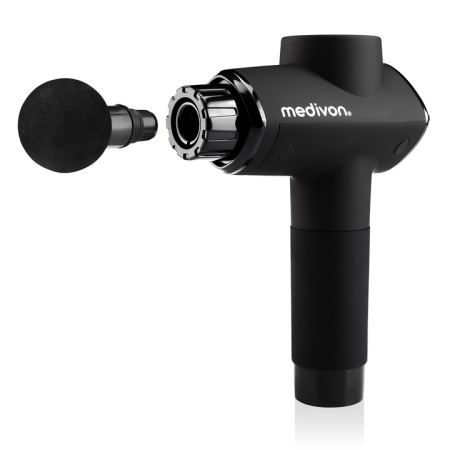 Medivon Gun Active X  aparat masaj profesional terapie musculara cu 20 viteze ajustabile de la bland la profund  6 capete interschimbabile acumulator propriu [1]
