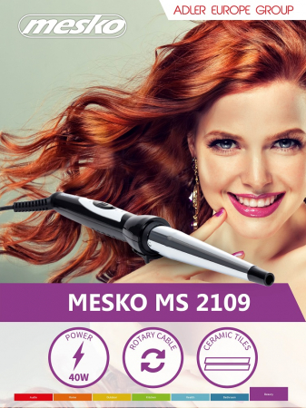 Aparate de masaj - Ondulator Mesko cu tambur conic 13-25 mm, invelis ceramic 40W 180 grade cablu rotativ