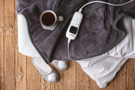 Patura electrica dubla cu incalzire 160x180 cm, 7 trepte temperatura, telecomanda, timer, protectie supraincalzire, gri [3]