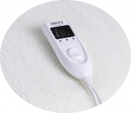 Patura electrica dubla cu incalzire 160x180 cm, 8 trepte temperatura 29-58 grade celsius, telecomanda, timer, protectie supraincalzire, material moale, alb plusat [3]
