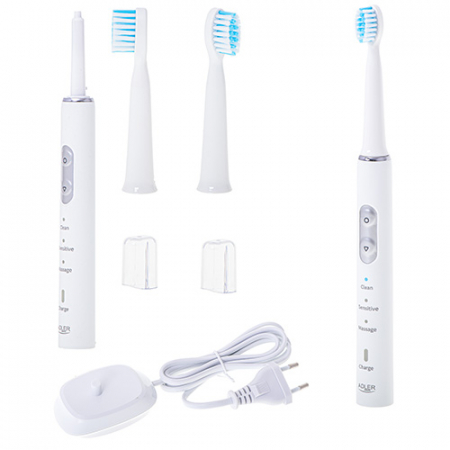 Set periuta de dinti electrica sonicare MEAD2175 cu acumulator incorporat, 30000 VPM, 3 moduri de lucru, 2 capete rezerva oprire automata si memento 30 secunde rezistenta la socuri si apa [4]