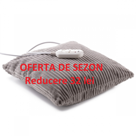 Perna electrica cu incalzire, 2 trepte temperatura, 38x38 cm, material placut, control telecomanda, gri [9]
