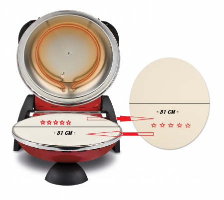 Piatra refractara naturala de schimb pentru cuptor pizza G3Ferrari Delizia din roca dura rezistenta  700 °C  Ø 31 cm  utilizabila si individual gratar, cuptor, aragaz G10180 [4]