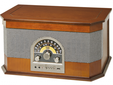 Pick up retro sistem audio stereo vintage Opera carcasa din lemn cires, MP3, radio, port USB intrare auxiliara iesire casti [1]