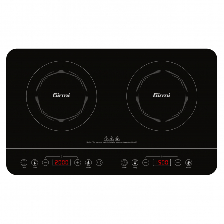 Plita electrica cu inductie Girmi PI50, 2 ochiuri 3500W, reglare temperatura si putere, control soft touch, timer si afisaj LCD, oprire automata - Copie [1]