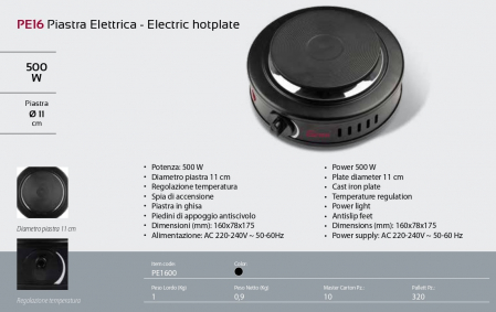 Plita electrica portabila, 500W, LED indicator, protectie termostatica, reglaj temperatura, negru ideala oale mici Girmi PE16 [4]