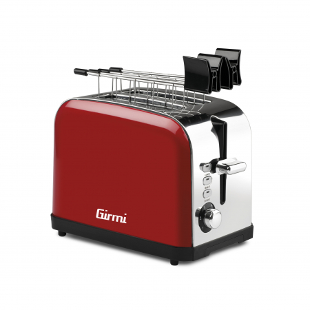 Prajitor de paine vintage rosu din inox Girmi TP56 cu 6 trepte de prajire, 3 functii, oprire automata [1]