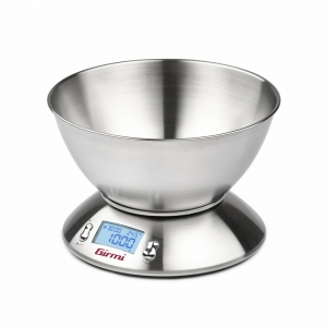 Cantar de bucatarie electronic cu bol inox mare Girmi, capacitate max. 5 kg, diviziune 1g, functie tare si zero [1]