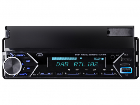 RadioAuto DAB+  cu informatii suplimentare meteo, trafic, info melodie curenta, panou frontal cu suport smartphone, Bluetooth, USB/MicroSD/AUX IN, ceas, telecomanda, putere 160W, antena DAB inclusa [3]