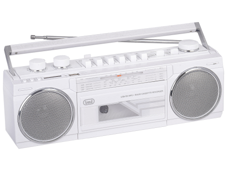 Radiocasetofon cu inregistrare Trevi Boombox vintage USB/SD Bluetooth 4 benzi Radio 6.5W alb [2]