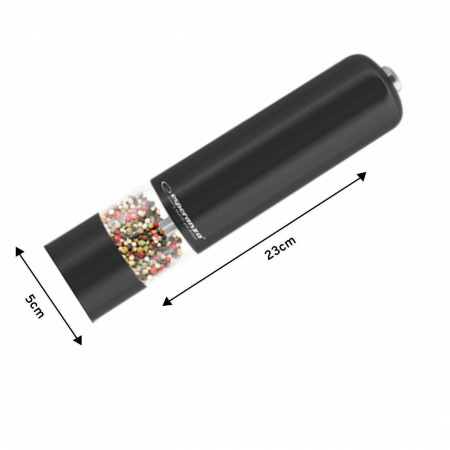 Rasnita electrica negru lucios pentru sare si piper EKP001K cu camere depozitare transparente, control finetea macinarii iluminare led [2]