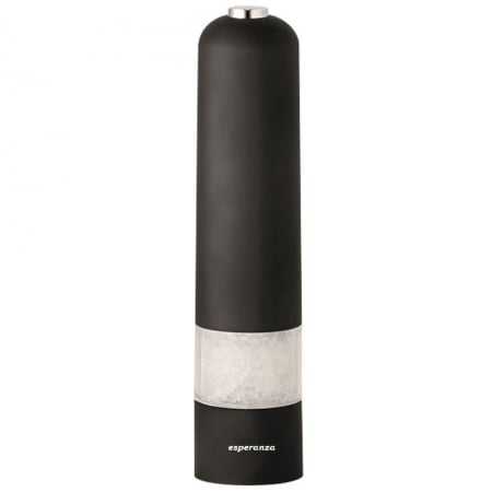 Rasnite si dozatoare condimente - Rasnita electrica negru lucios pentru sare si piper EKP001K cu camere depozitare transparente, control finetea macinarii iluminare led